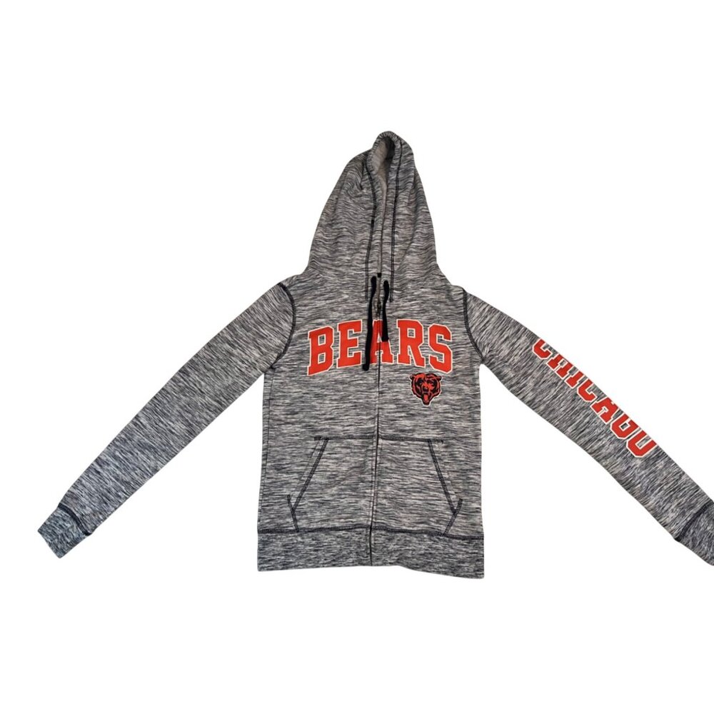 Chicago Bears Mens Zip-Up Hoodie Sweatshirt Size XS Gray Heathered